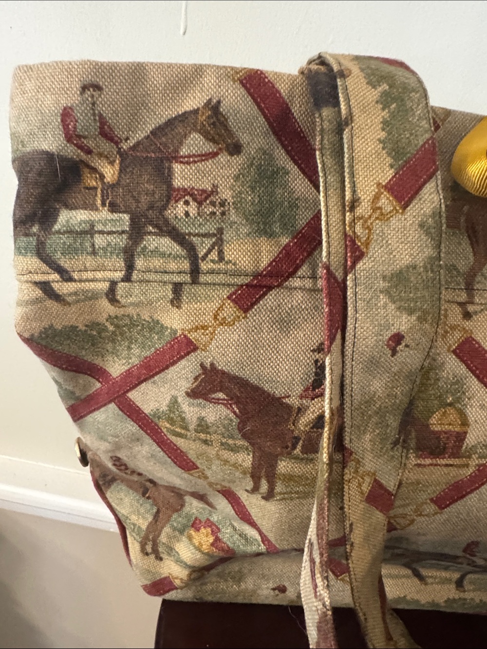 Handmade Tapestry Equestrian Tote Bag in Multicolor - Picture 2 of 5